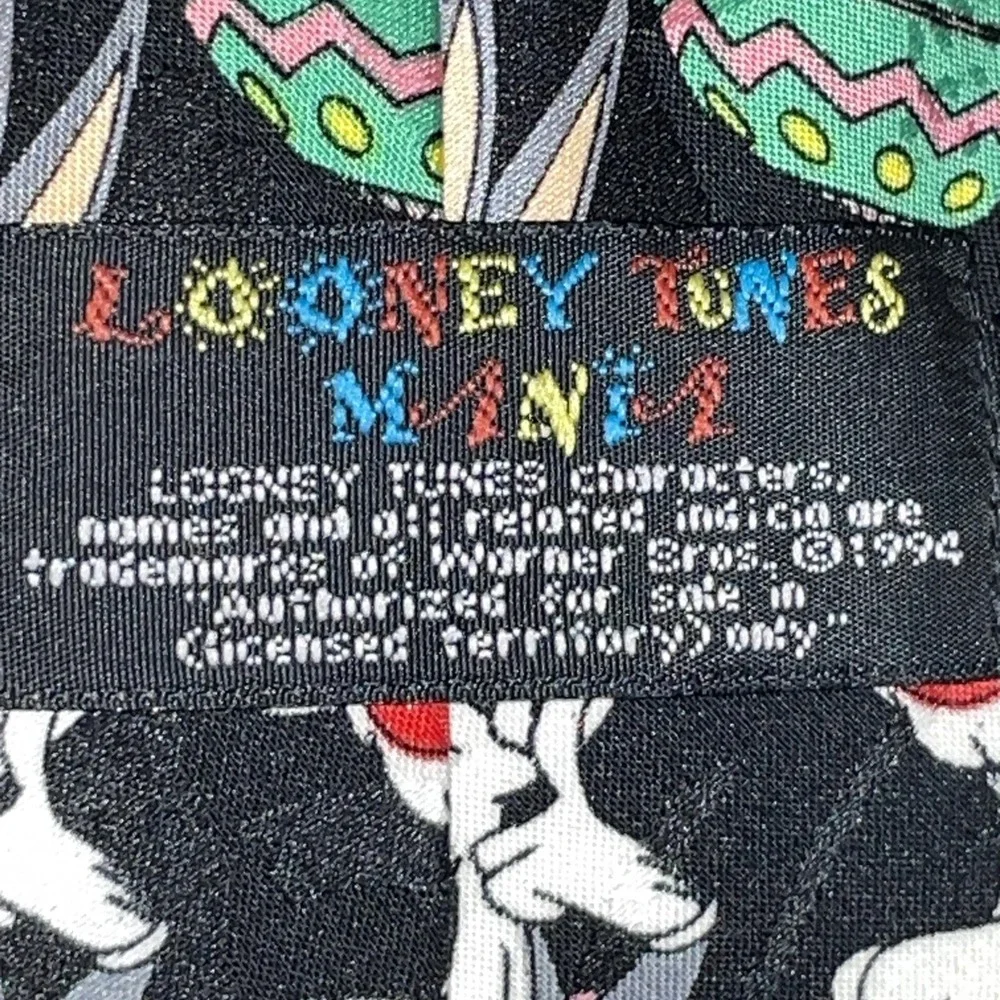 Looney Tunes Mania Tie‎ | 1994 Easter Eggs Filled with Characters on Black Tie